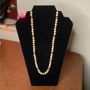 Napier Peach/Pink and Cream Beaded Necklace